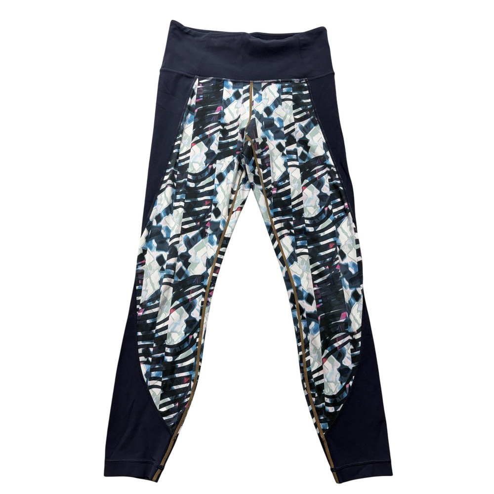 Athleta Ankle Leggings Womens S Multicolor Geometric Yoga Running‎ Stretch